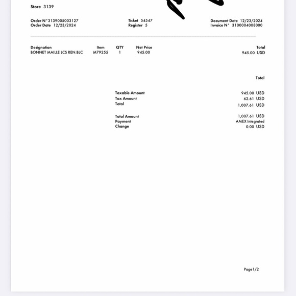 Louis Vuitton Cream and Gray Beanie with Pom Pom - Picture 4 of 4